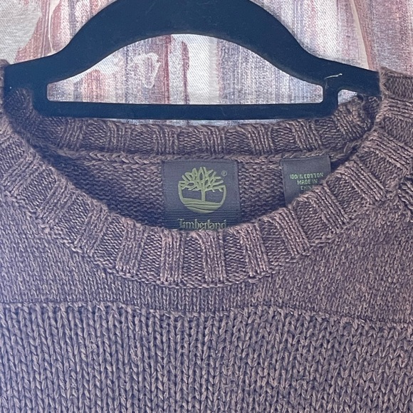 Timberland Long Sleeve Pullover Sweater Men's Chunky Knit 100% Cotton size L - Picture 5 of 5